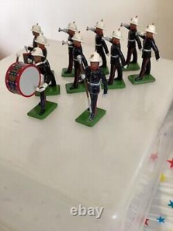 Britains Royal Marines 10 Piece Band Metal Toy Soldiers Free P&p