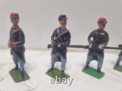 Britains Set 189 Belgian Infantry X6 Painted Lead Soldiers Vintage Toy