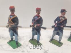 Britains Set 189 Belgian Infantry X6 Painted Lead Soldiers Vintage Toy