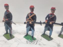 Britains Set 189 Belgian Infantry X6 Painted Lead Soldiers Vintage Toy