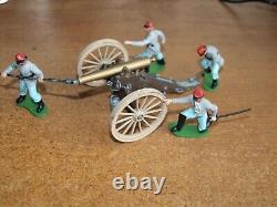 Britains Swoppet ACW Confederate Canon / Artillery Crew. 1/32 Toy Soldiers