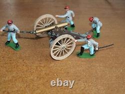 Britains Swoppet ACW Confederate Canon / Artillery Crew. 1/32 Toy Soldiers