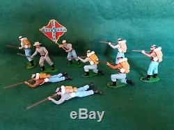 Britains Swoppet ACW Confederate Infantry-Complete Set of 9 Very Good Condition