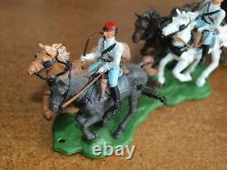 Britains Swoppet, Acw, Confederate Limber / Canon Crew, 1/32 Scale Toy Soldiers