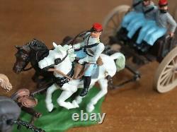 Britains Swoppet, Acw, Confederate Limber / Canon Crew, 1/32 Scale Toy Soldiers