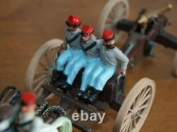 Britains Swoppet, Acw, Confederate Limber / Canon Crew, 1/32 Scale Toy Soldiers