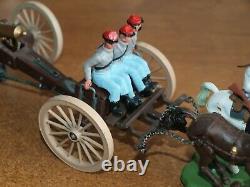 Britains Swoppet, Acw, Confederate Limber / Canon Crew, 1/32 Scale Toy Soldiers