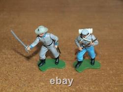 Britains Swoppets, Acw, Confederate Infantry, 1/32, Toy Soldiers, Set Of 9