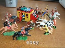 Britains & Timpo, Cowboys And Indians, With Stage Coach, 1/32 Scale Toy Soldiers