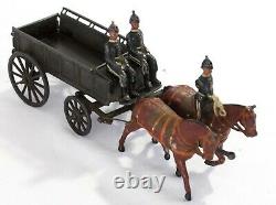 Britains Toy Lead Soldiers ROYAL ARMY SERVICE CORPS 2-HORSE TEAM GRAY WAGON #146