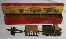 Britains Toy Soldiers CLOCKWORK Wind-Up Mechanical 3-Piece Beetle Lorry + Driver