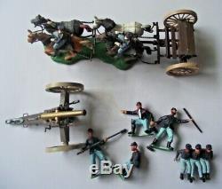 Britains Union American Civil War Gun Team & Limber Cannon And Crew Swoppets
