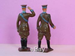 Britains Vintage 1927 V Rare Lead Aa Automobile Scouts Saluting & Walking #578
