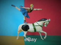 Britains Vintage 1936-61 Lead Circus Equestrienne #355b & Trotting Horse #352b