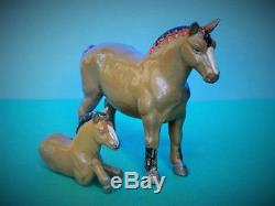 Britains Vintage Lead Farm Series Rare #782 And #783 Suffolk Punch Mare & Foal