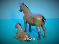 Britains Vintage Lead Farm Series Rare #782 And #783 Suffolk Punch Mare & Foal