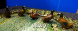 Britains Vintage Miniature Garden tin plate Pond no 635 with 4 Mallard Ducks