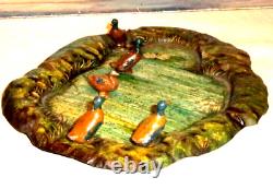 Britains Vintage Miniature Garden tin plate Pond no 635 with 4 Mallard Ducks