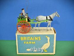 Britains Vintage Post War C1948 Lead Farm Series Boxed #20f Horse Drawn Gig Set