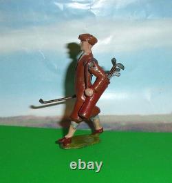 Britains Vintage Pre-war (1926) Rare Lead Golfer #562 With Bag Of Golf Clubs