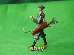 Britains Vintage Pre-war (1926) Rare Lead Golfer #562 With Bag Of Golf Clubs