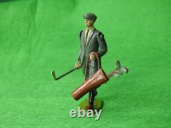 Britains Vintage Pre-war (1926) Rare Lead Golfer #562 With Bag Of Golf Clubs