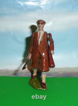 Britains Vintage Pre-war (1926) Rare Lead Golfer #562 With Bag Of Golf Clubs