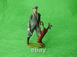 Britains Vintage Pre-war (1926) Rare Lead Golfer #562 With Bag Of Golf Clubs