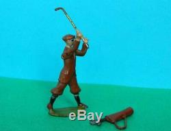 Britains Vintage Pre-war (1926) Rare Lead Golfer #562 With Bag Of Golf Clubs
