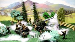 Britains WWII, Vintage Lead soldiers x13 /Bren-gun carrier 1/32 +Crescent Cannon