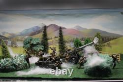 Britains WWII, Vintage Lead soldiers x13 /Bren-gun carrier 1/32 +Crescent Cannon