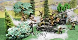 Britains WWII, Vintage Lead soldiers x13 /Bren-gun carrier 1/32 +Crescent Cannon