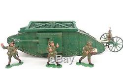 Britains WWI Mark I 1 British Military Mother Male Tank w Military Figures 8946