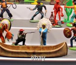Britains /crescent Cowboy and American Indian attack 29pcs