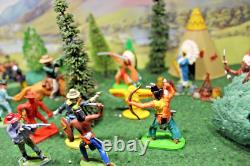Britains /crescent Cowboy and American Indian fight 29pcs