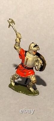 Britains set 1664, Knights of Agincourt foot knights 50's metal toy soldiers