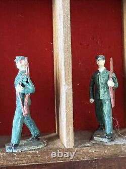 Britians toy soldiers Ghurkas In Homemade Cabinet