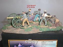 Conte Acw57119 Confederate Artillery Gun + Crew Metal Toy Soldier Figure Set 1