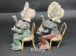 Cat Nodders Having A Tea Party By Heyde (Yellow 523) Damaged And Needs Restoring