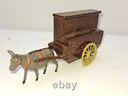 Charbens 54mm hollow-cast lead figure Organ, organ grinder and monkey with cup