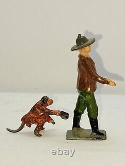 Charbens 54mm hollow-cast lead figure Organ, organ grinder and monkey with cup