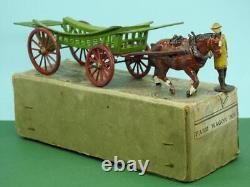 Charbens Antique Pre-war C1929 Rare Boxed Lead Farm Wagon Set With Carter