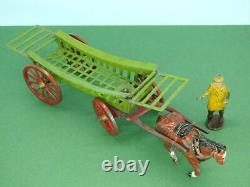 Charbens Antique Pre-war C1929 Rare Boxed Lead Farm Wagon Set With Carter