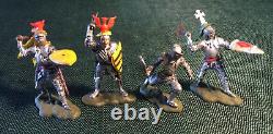 Collection of 22 rare vintage Britains Swoppet Knights with 3 on horses + spares