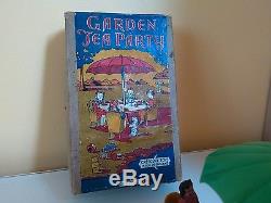 Crescent. Childrens Garden Tea Party LEAD Figures Rare. Toy. 1/32 Boxed