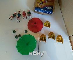 Crescent. Childrens Garden Tea Party LEAD Figures Rare. Toy. 1/32 Boxed