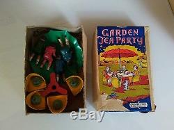 Crescent. Childrens Garden Tea Party LEAD Figures Rare. Toy. 1/32 boxed