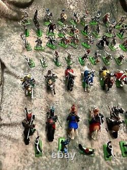 Early Vintage Britains Deetail 1971 KNIGHTS Saracens MOUNTED & Infantry X70