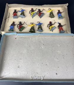 Extremely Rare Britains A Series 6a Set Cowboys & Indians On Foot. Boxed