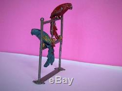 F. G. Taylor & Son Very Rare Lead Zoo Circus Series 2 Beautiful Parrots On A Perch
